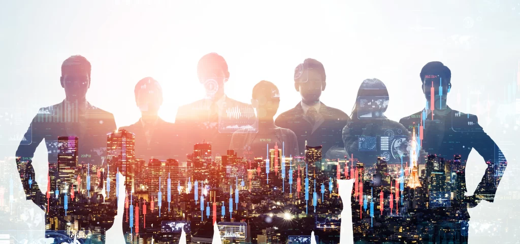 投資の仲間と習慣を大事にして成功している人たちのイメージ画像